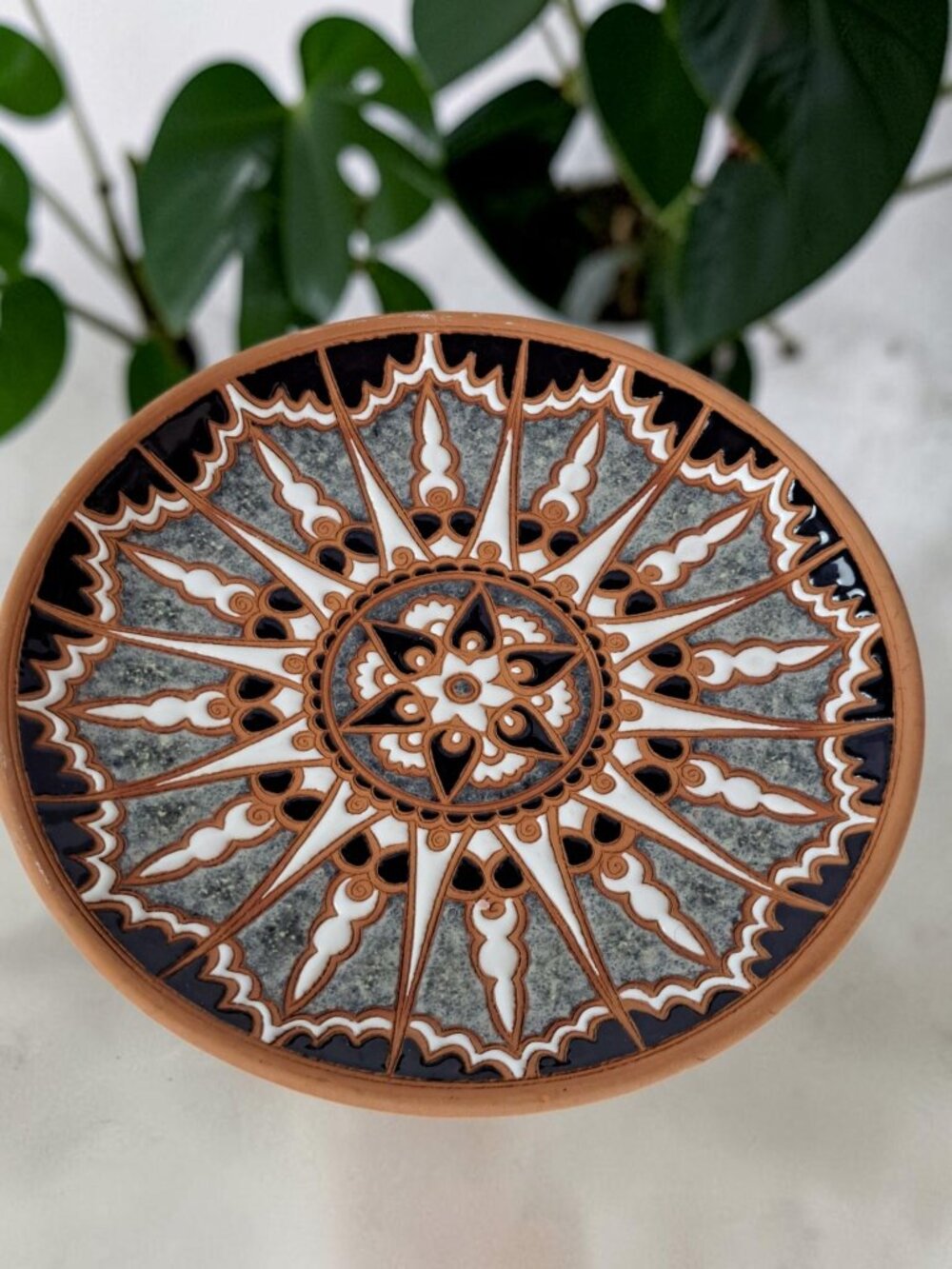 Rhodes Greece Terra Cotta Plate Bonis Pottery 9” Greek Art Souvenir Hand Made